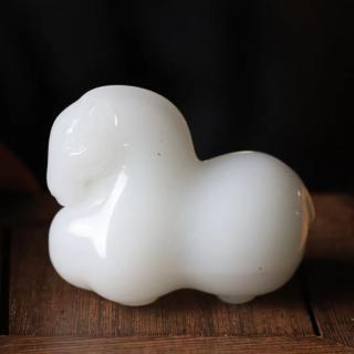 和田玉唐马手把件马到成功手玩件碧玉把玩件生肖马白玉吊坠摆件马
